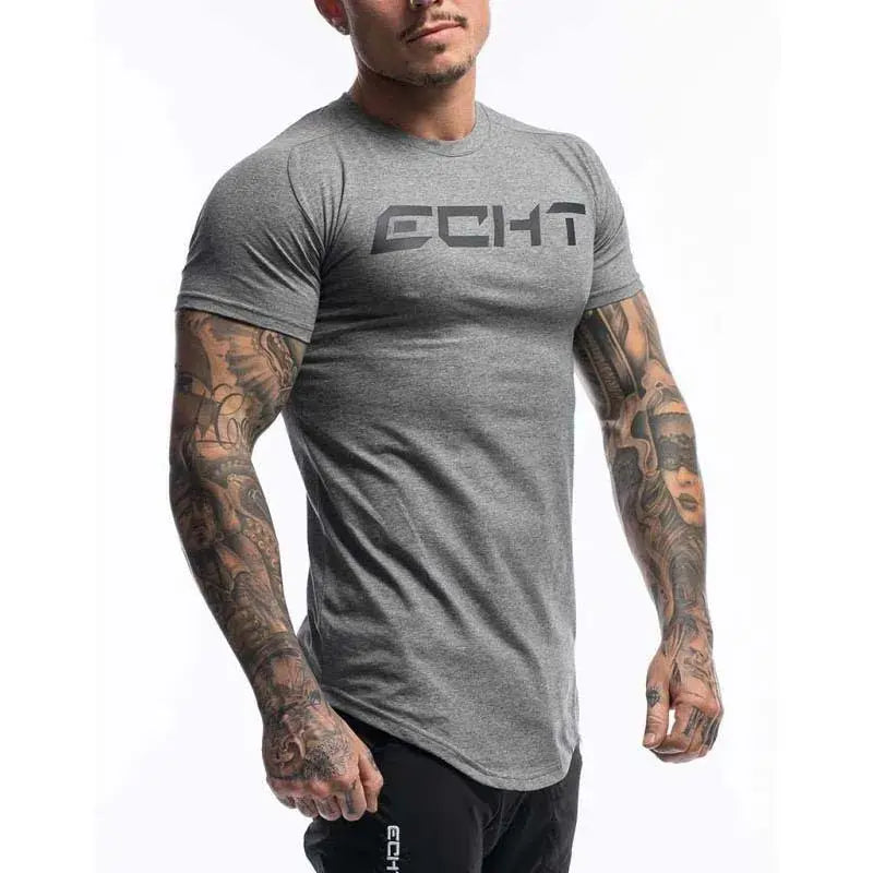 Men Summer Short Sleeve Cotton Tshirt Grey